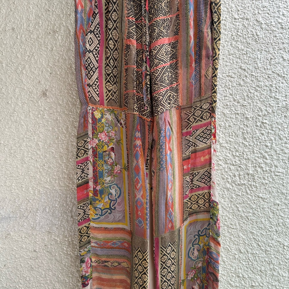 Johnny Was Colorful Geometric Wide Leg Pants